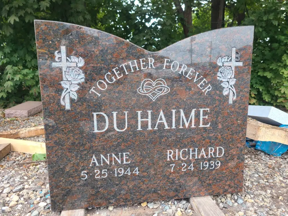 Granite Upright Headstone hand-carved by Upright Headstone Shop in NJ — image 2