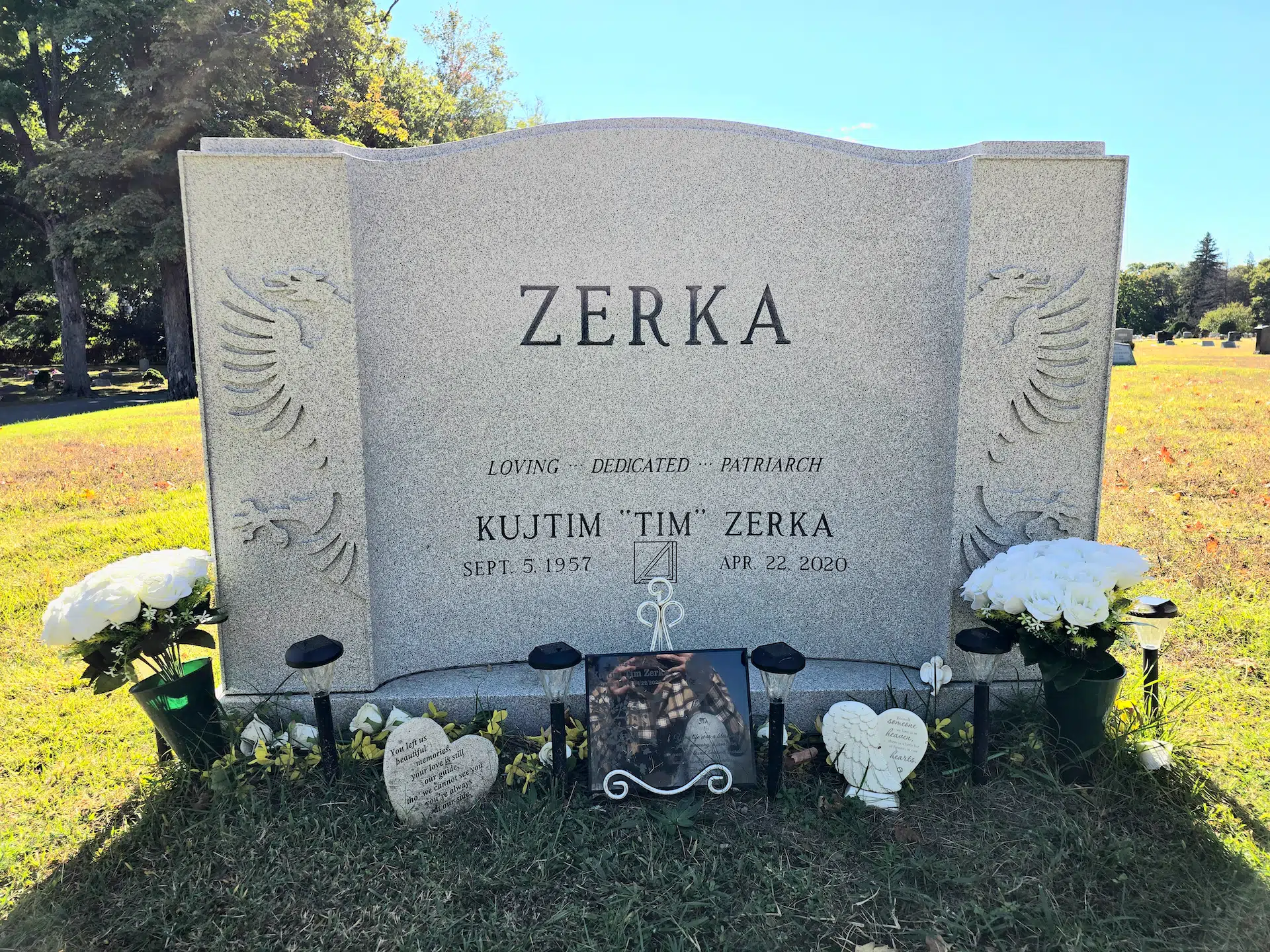 Granite Upright Headstone hand-carved by Upright Headstone Shop in NJ — image 4